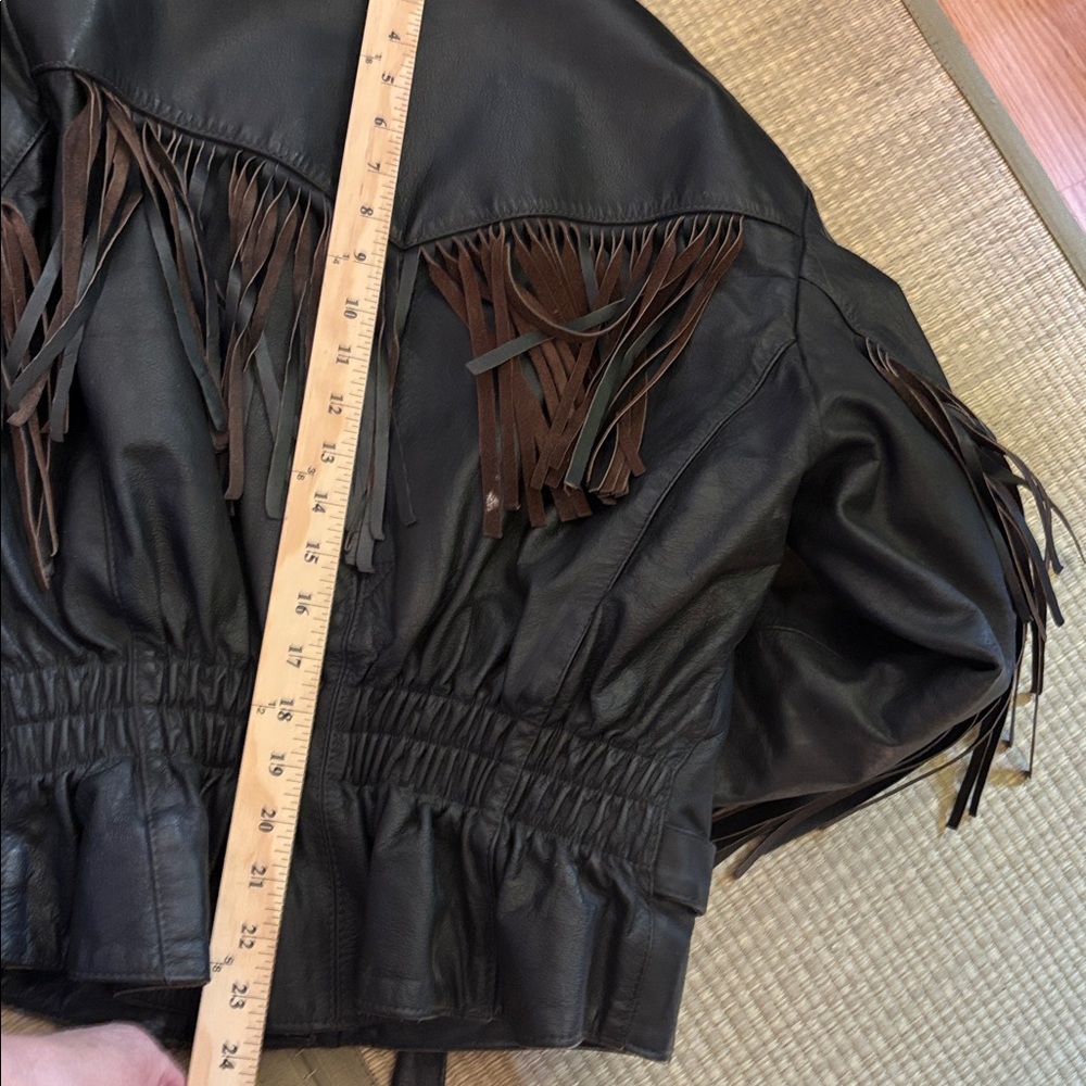 All American Rider Black Leather Fringe Jacket M - Picture 13 of 14